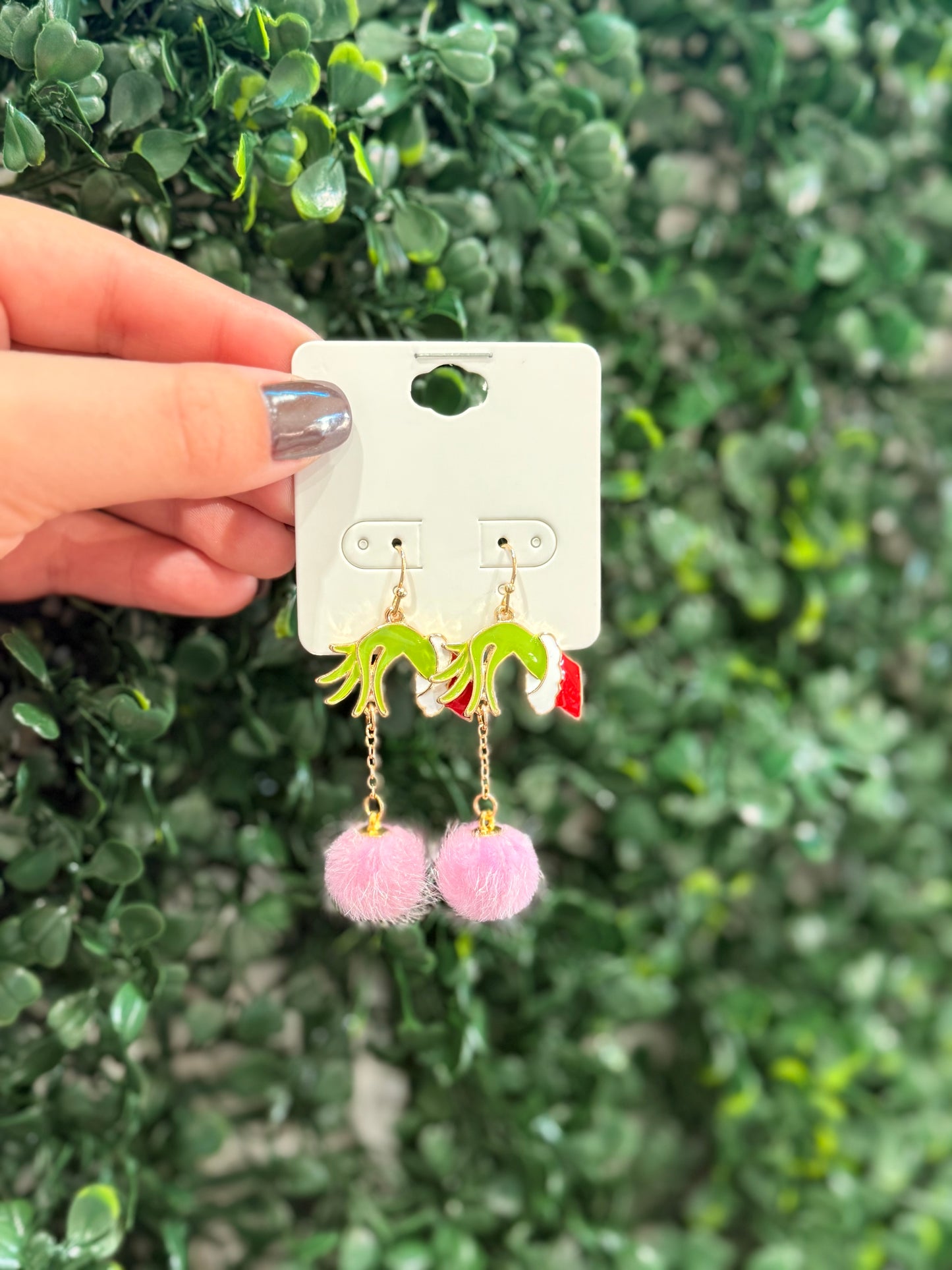 Pink Grinch Earrings