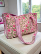 Pink Peony Quilted Tote