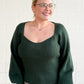 Evergreen Holly Sweetheart Neck Sweater