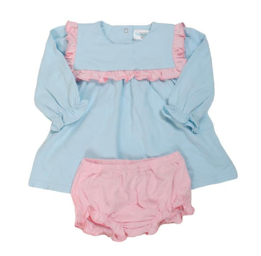 Blue/pink bloomer set