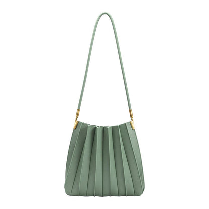 Sage pleated shoulder bag