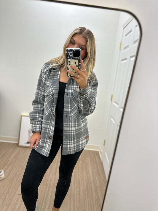 Gray Plaid Shacket