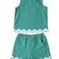 Teal Green Ric Rac Short Set