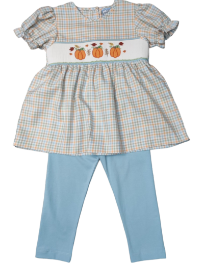 Pumpkin smocked legging set