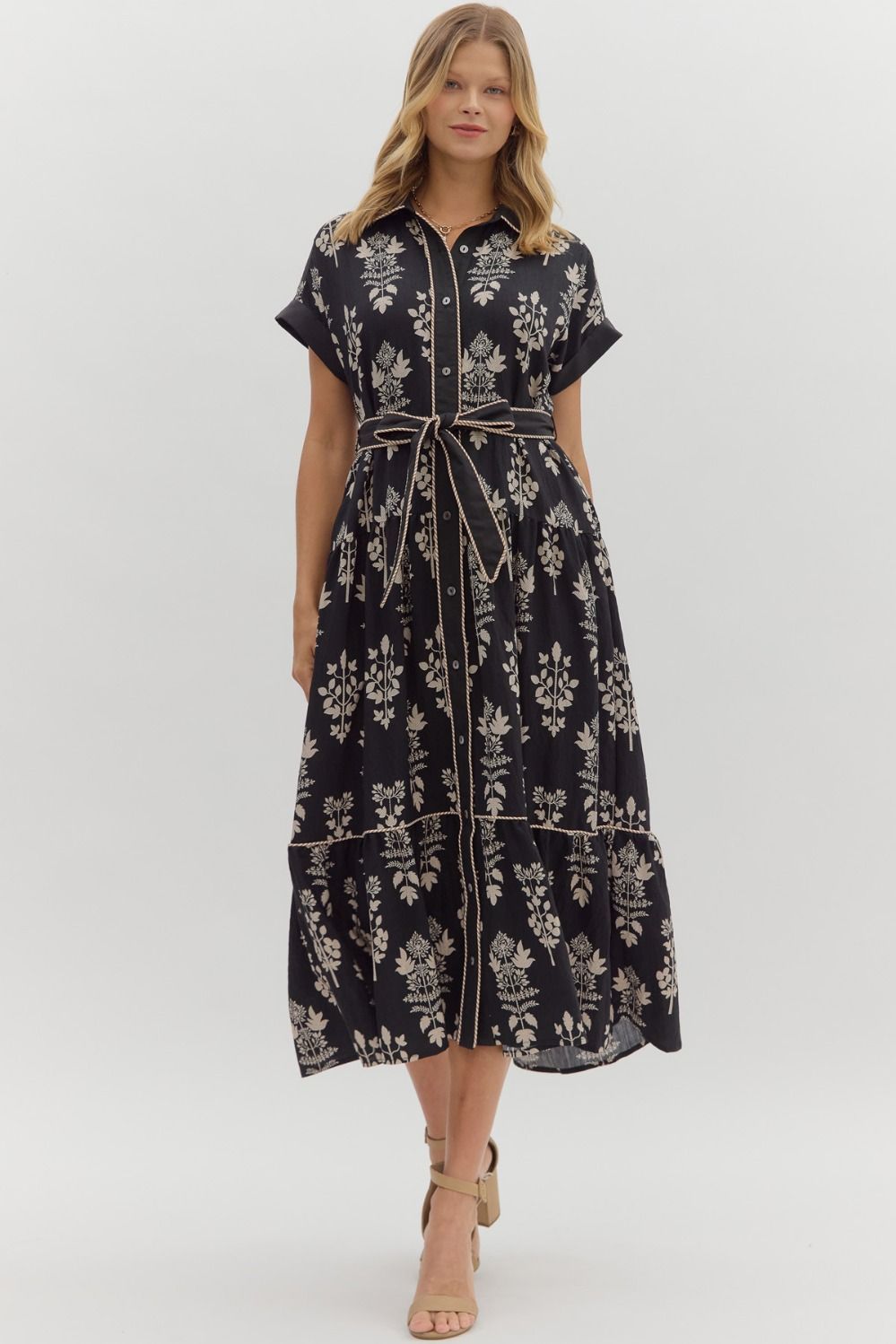 Black Bohemian Midi Dress