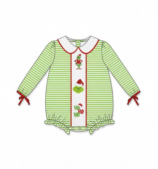 Grinch Girl Bow Bubble