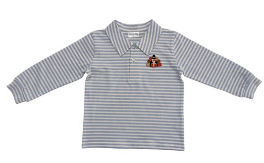 Gobble Gobble Long Sleeve Polo- Jumping Jolly