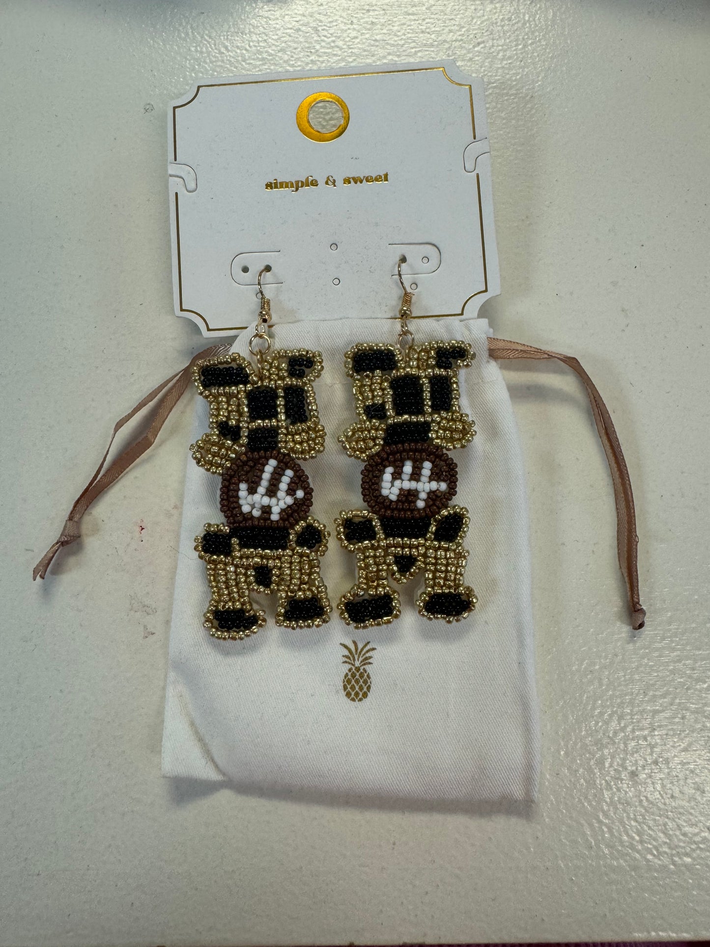 Mom football earrings