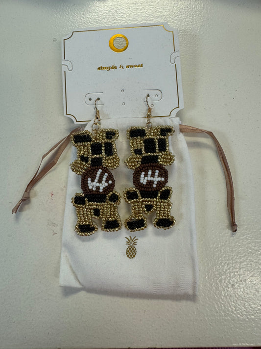 Mom football earrings