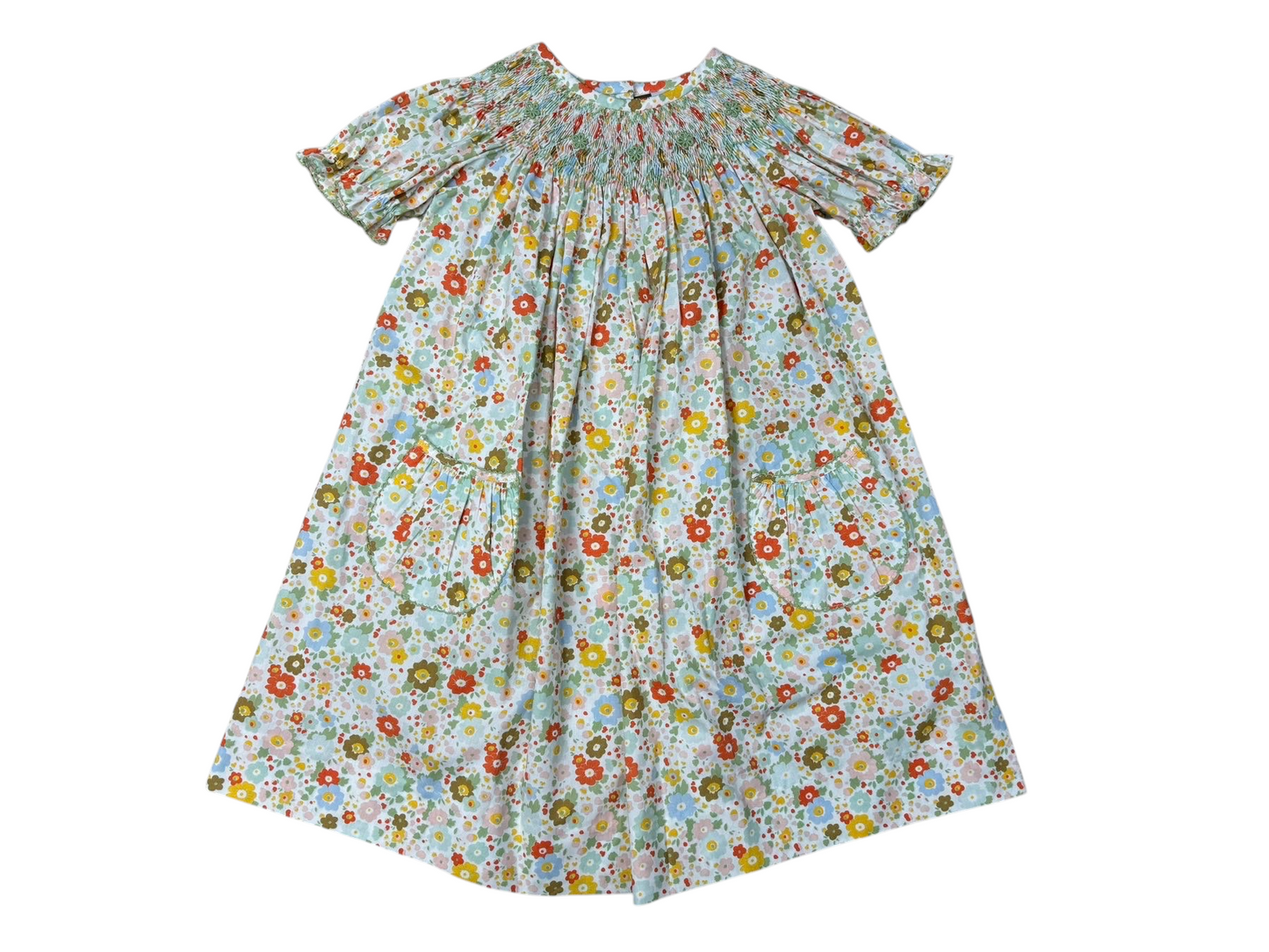 Fall Floral Smocked Bishop Three Sisters