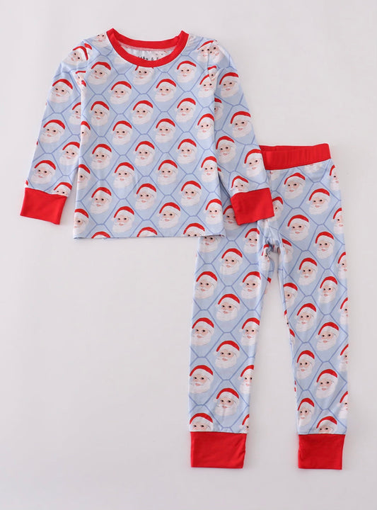 Blue Santa Bamboo Boy PJ Set