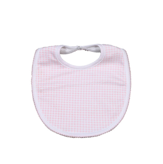 Pink Gingham Bib Baby Loren