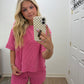 Pink Ribbed Short Set