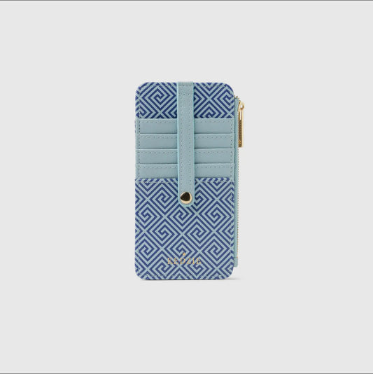 Blue zippered wallet and card holder
