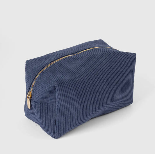 Navy Corduroy Cosmetic Bag- EBD
