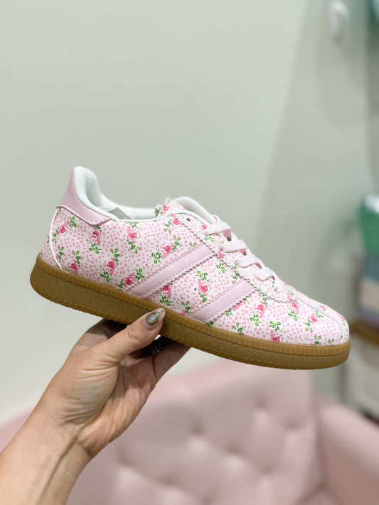Pink Floral Sneakers
