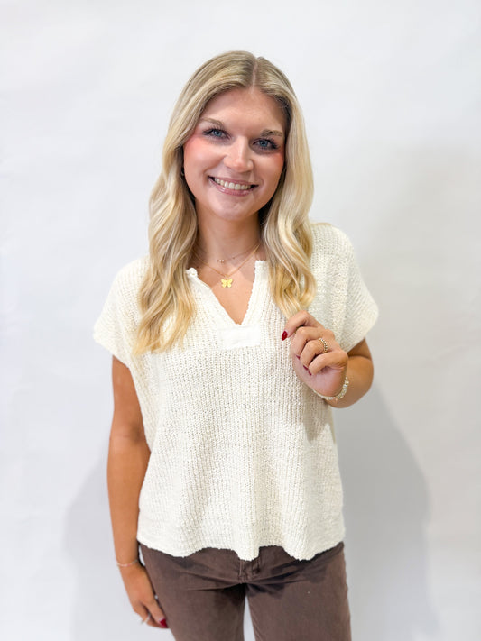 Back Patch Sweater | Ivory