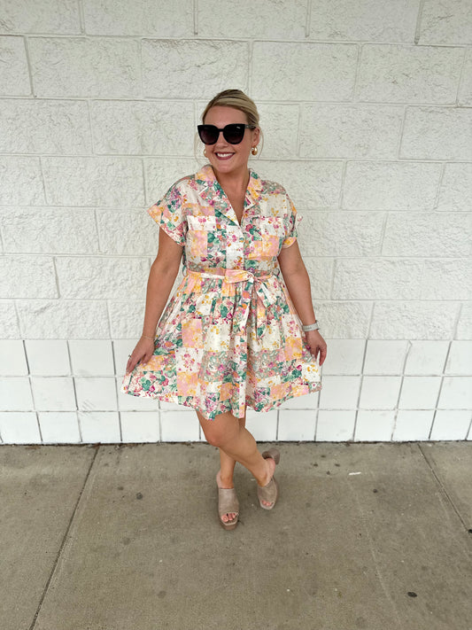 Patches and petals dress