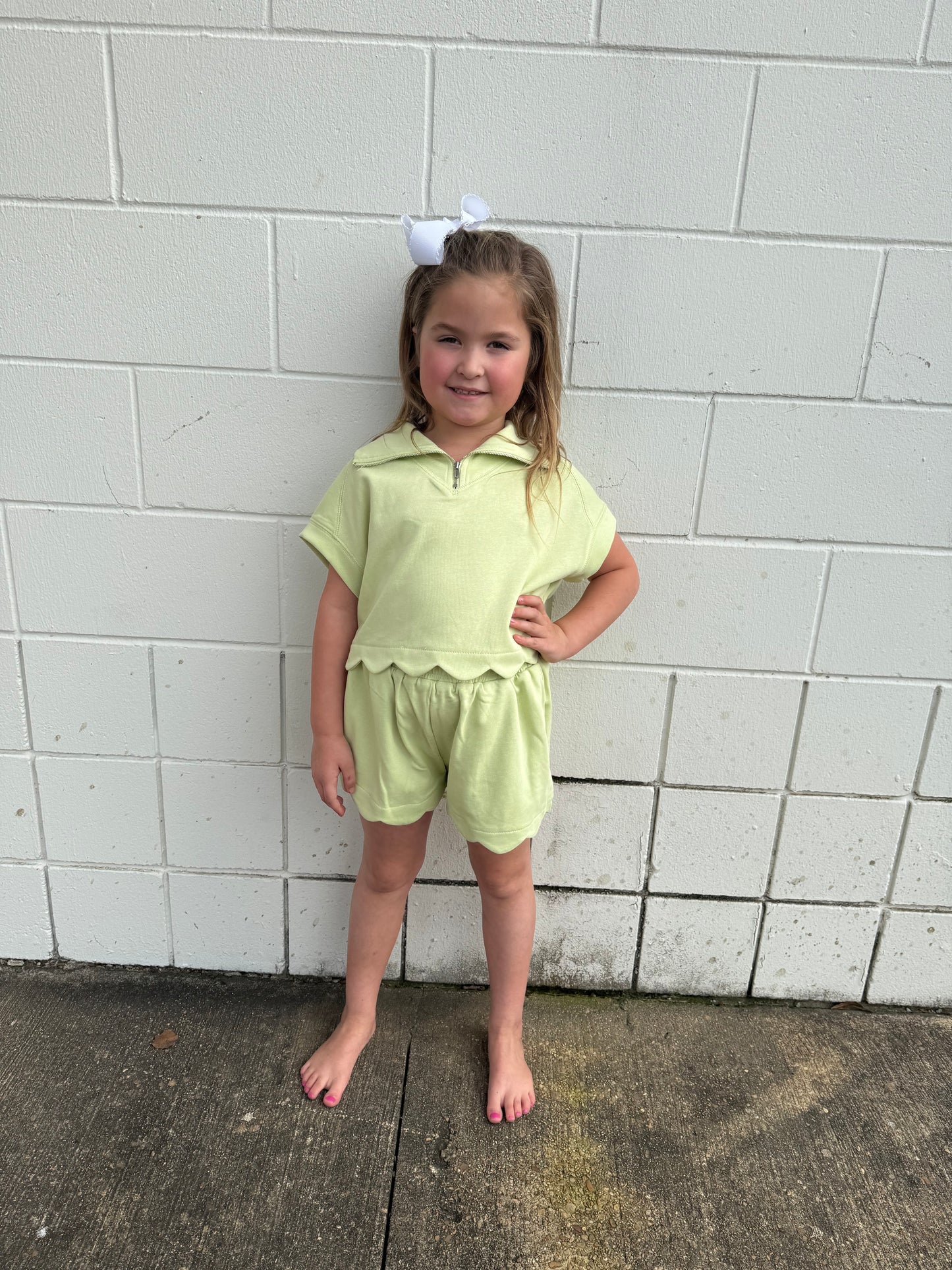 Scallop Tween Set | Lime