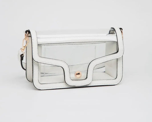 Clear Crossbody Clutch Bag White