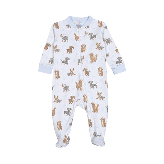 Blue puppy pals pima footie