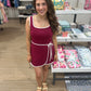 Maroon Athletic Side Tie Dress