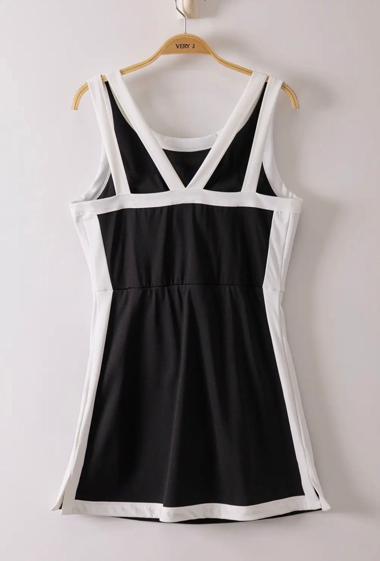 Black Colorblock Activewear Dress