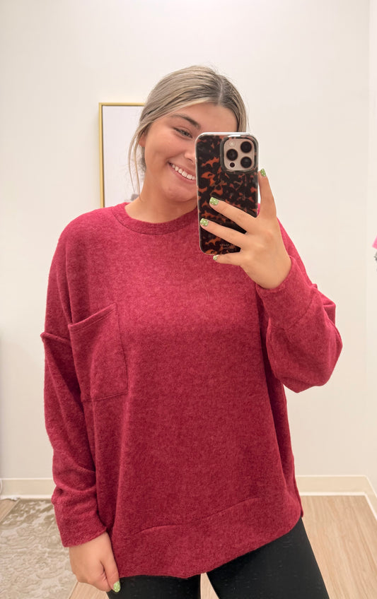 Plum Fuzzy Sweater