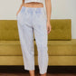 Acid wash Knit Denim Joggers - Light Blue