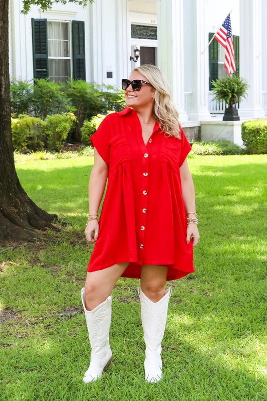 Game day red dress