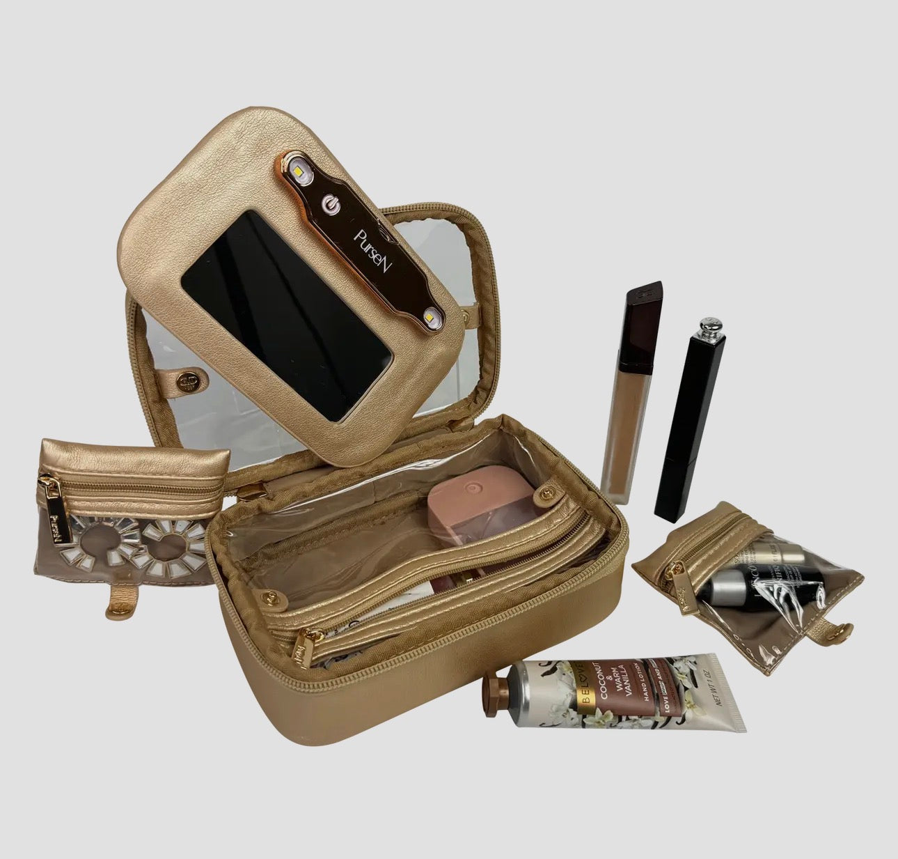 Littmini • Lighted Mirror Case • Gold Luster