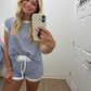 Royal Blue Stripe Short Set