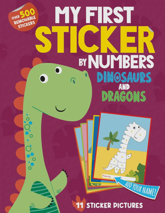 My First Sticker By Numbers Dino & Dragons Book