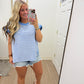 Cloud Blue Open Back Top
