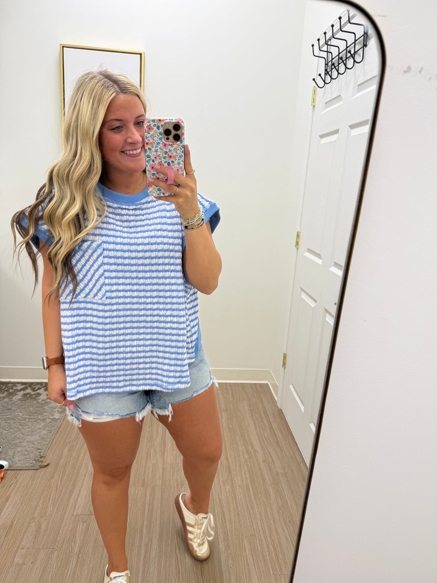 Cloud Blue Open Back Top