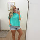 Turquoise Scuba Side Slit Top