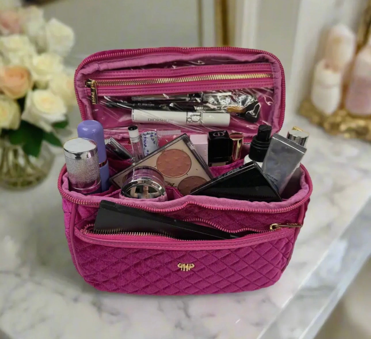Classic Train Case - Fuchsia Velvet