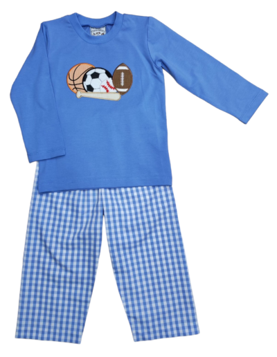 Sports appliqué boys pant set