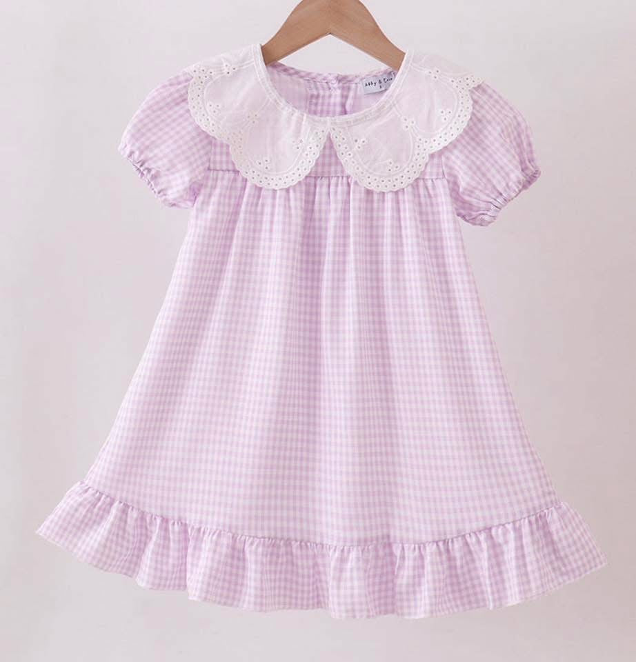 Gingham lavender dress