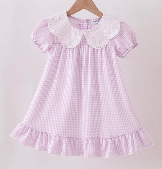 Gingham lavender dress