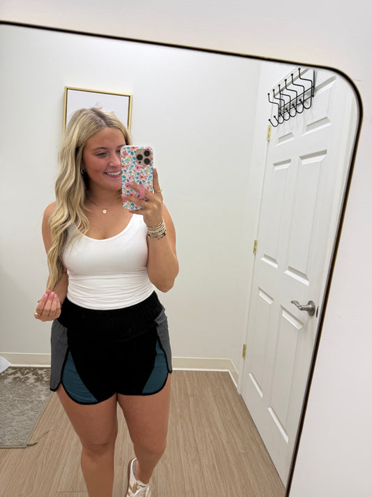 Black Colorblock Shorts