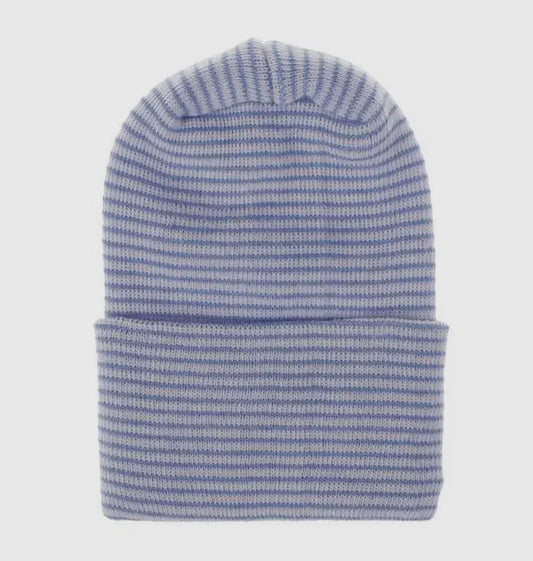 Blue and white newborn hat