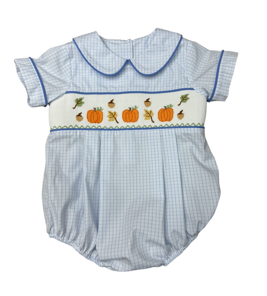 It’s Fall Smocked Boy Bubble Three Sisters