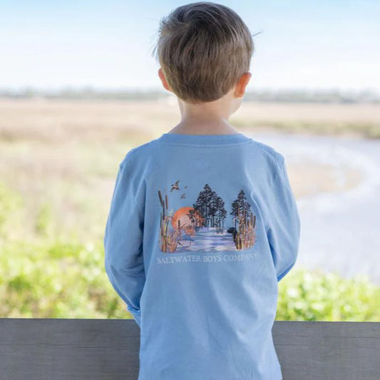 Saltwater boys marsh scene ls tee