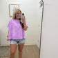 Acid Washed Oversized Top| Purple