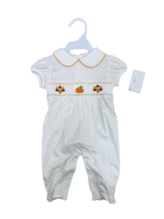 Thankful Day Hand Smocked Romper Girls