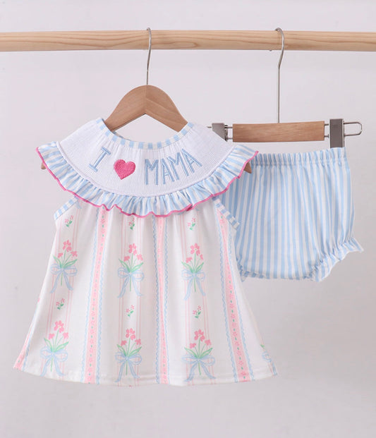 I Love Mama Bloomer Set