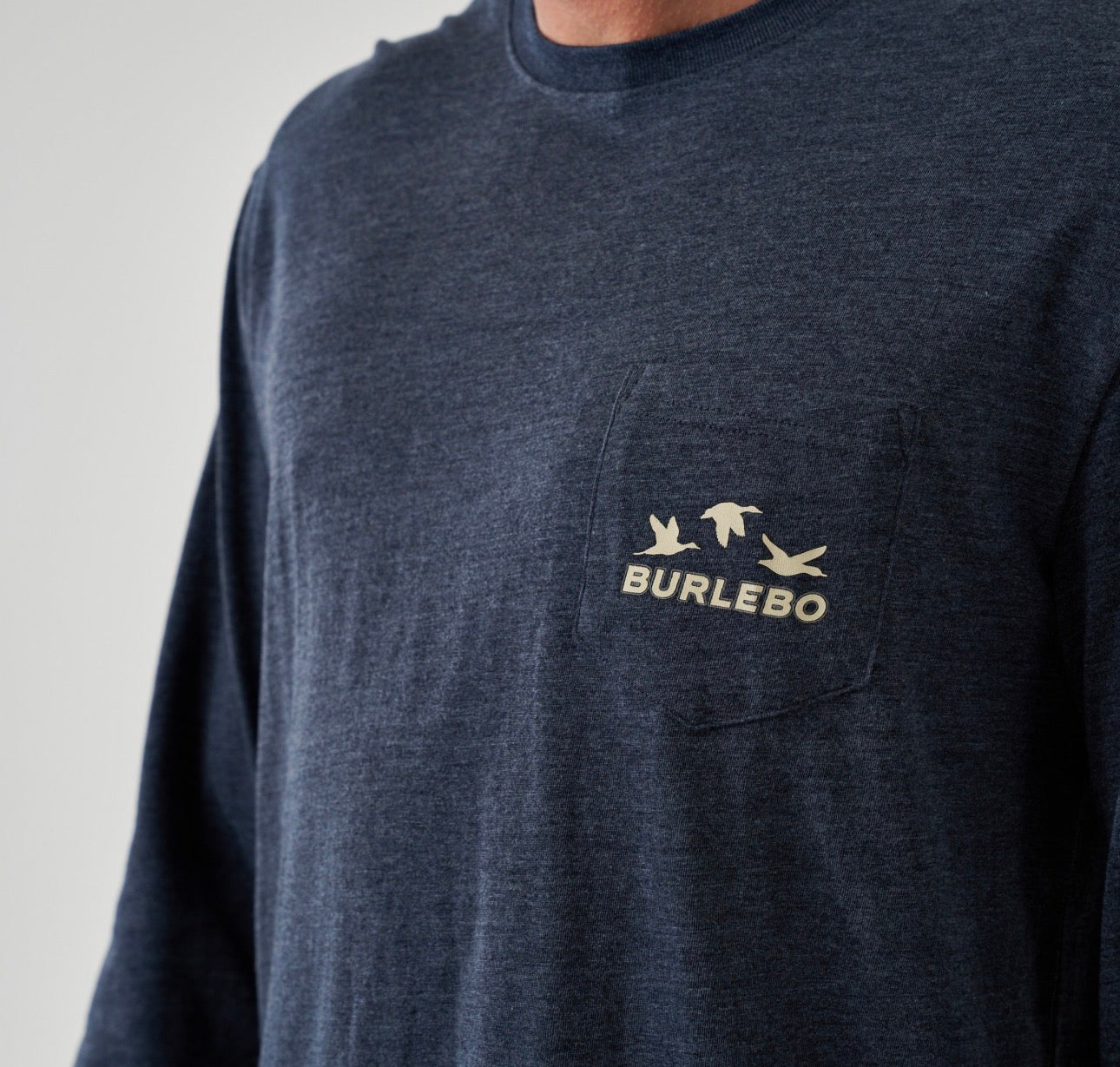 BURLEBO Shotgun - LS - Heather Navy Burlebo
