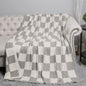 Checkerboard Pattern Throw Blanket/ Grey 50x50 Comfylux