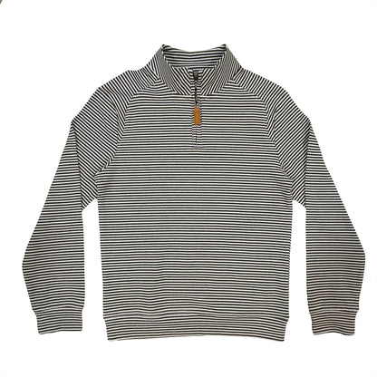 Collins quarter zip saltwater boys green stripe